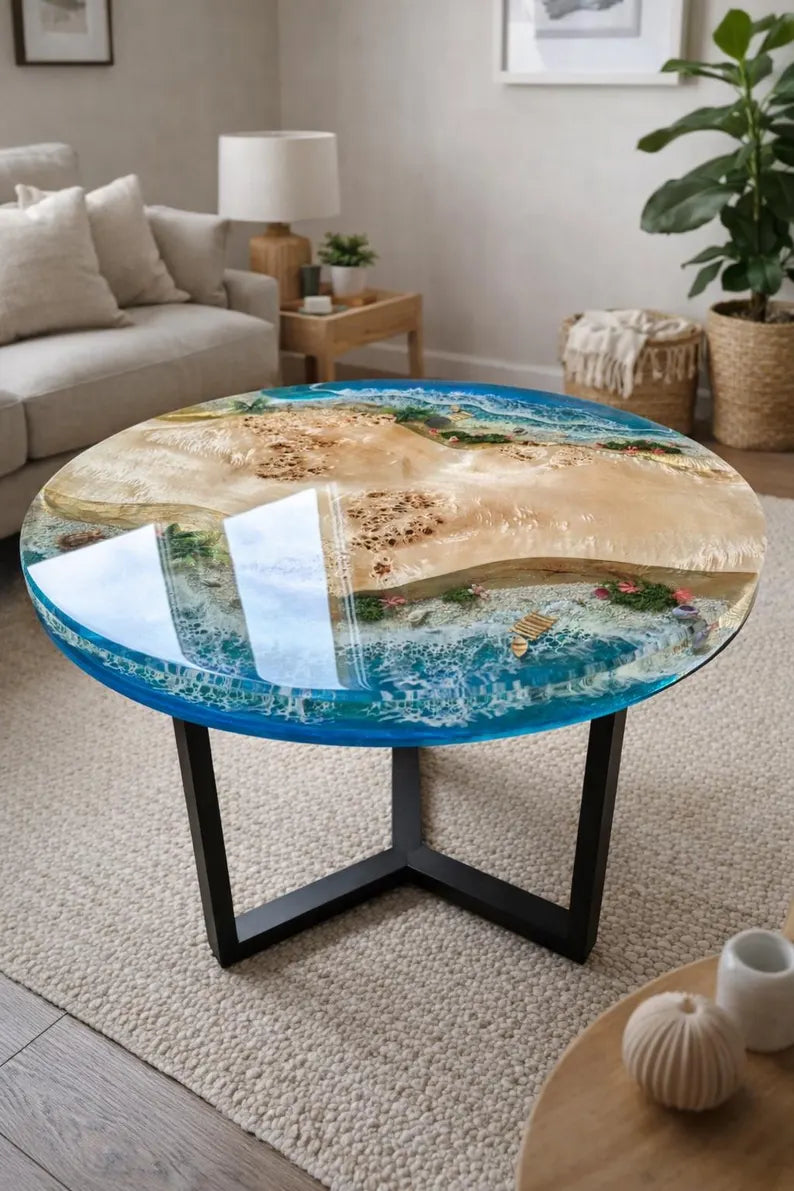 Ocean Epoxy Resin Coffee Table