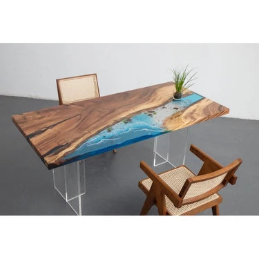 Wood Epoxy Resin Table With Legs