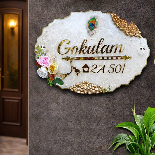 Customized Oval Shape Resin & Acrylic Name Plate
