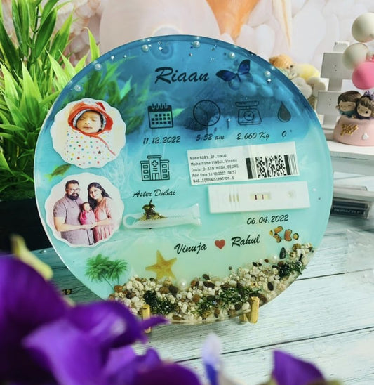 Newborn Baby Birth Resin Frame
