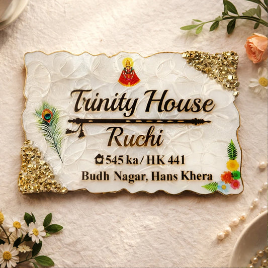 Resin & Acrylic Name Plate for Home Entrance,