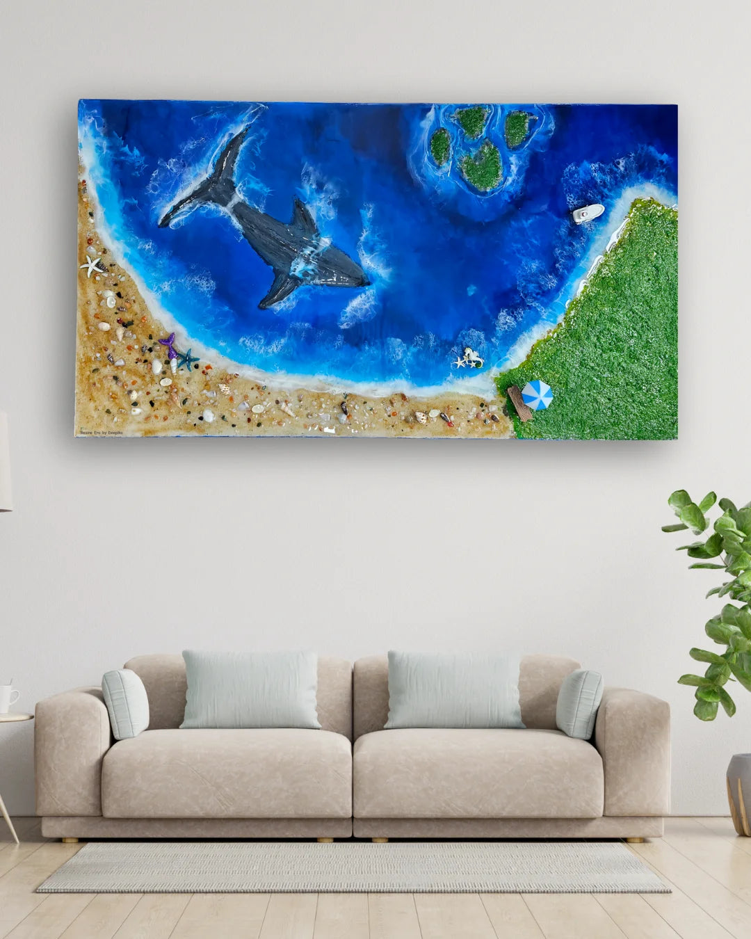 Whale Tail Ocean Wall Art (2×4) feet