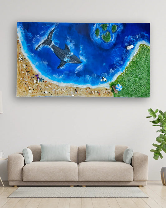 Whale Tail Ocean Wall Art (2×4) feet