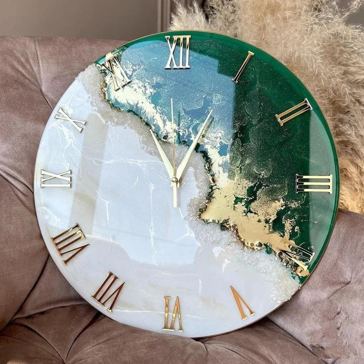 Green Handmade Designer wall Clock
