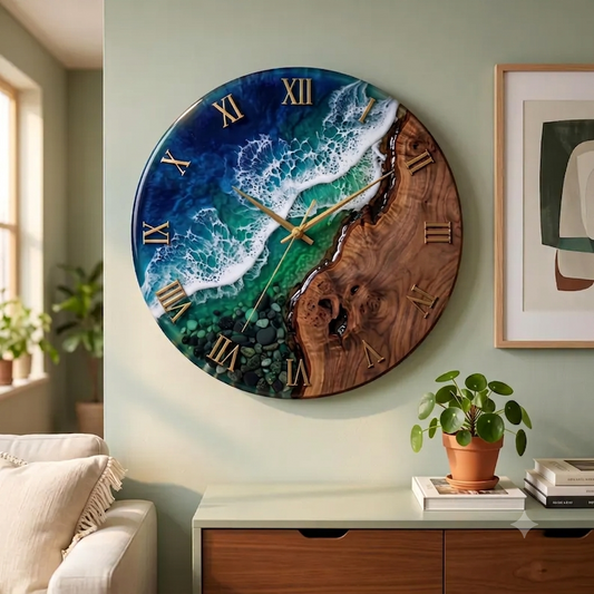 Ocean Resin Wall Clock