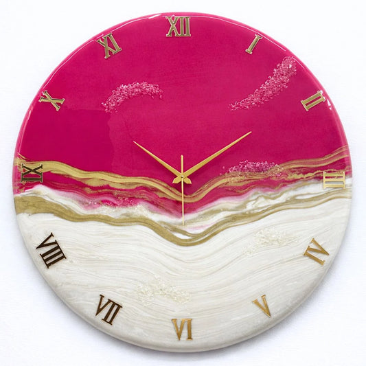 Pink Resin wall Clock