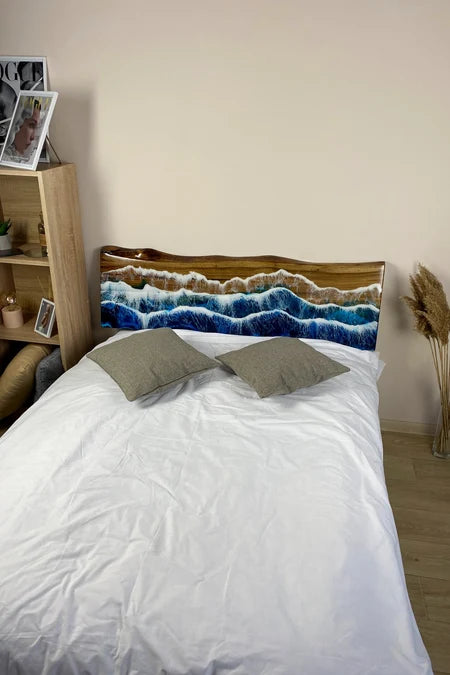 Live Edge Epoxy Resin Wood Headboard