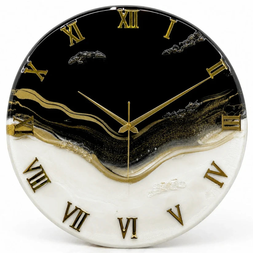 Black  WhiteResin Wall  Clock