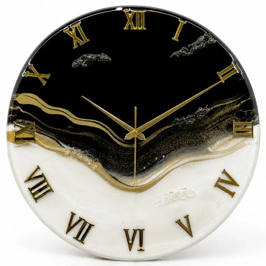 Black  WhiteResin Wall  Clock