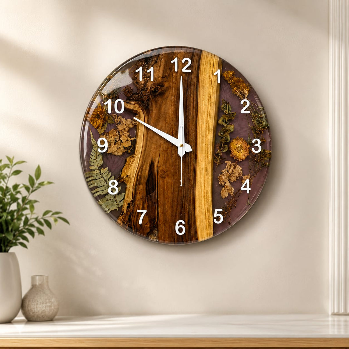 Luxury Wooden Fusion Resin Wall Clock