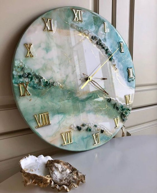 Bluish Epoxy Resin Wall Clock