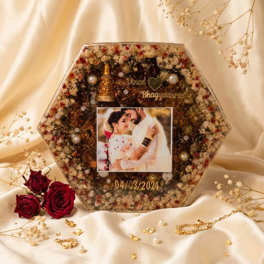 Personalized Hexagon Wedding Flower Preservation