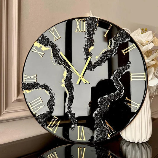 Black Resin Wall Clock