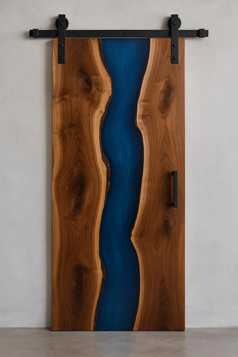 Handmade Live Edge Walnut Barn Door