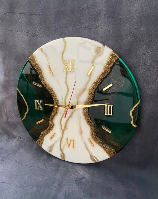 Handmade Geode Clock with Gold