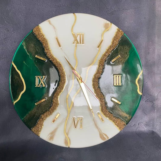 Handmade Geode Clock with Gold