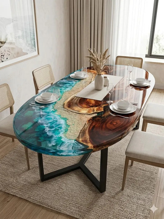 Ocean Wave Epoxy River Table