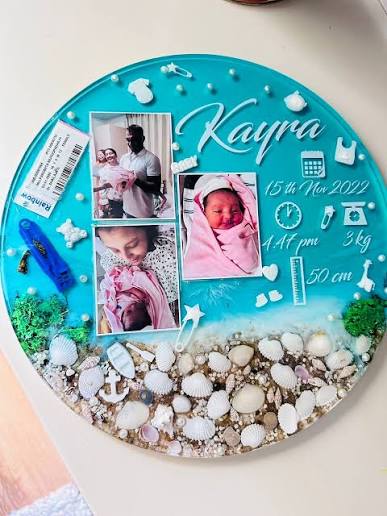 Newborn Baby Birth Resin  Frame