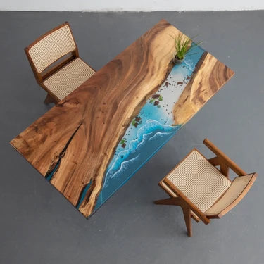 Wood Epoxy Resin Table With Legs