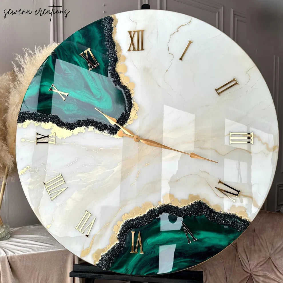 Elegant Green Handmade Designer Clock