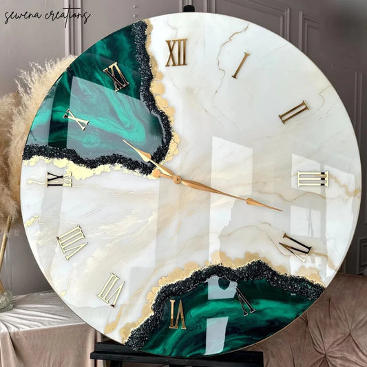 Elegant Green Handmade Designer Clock