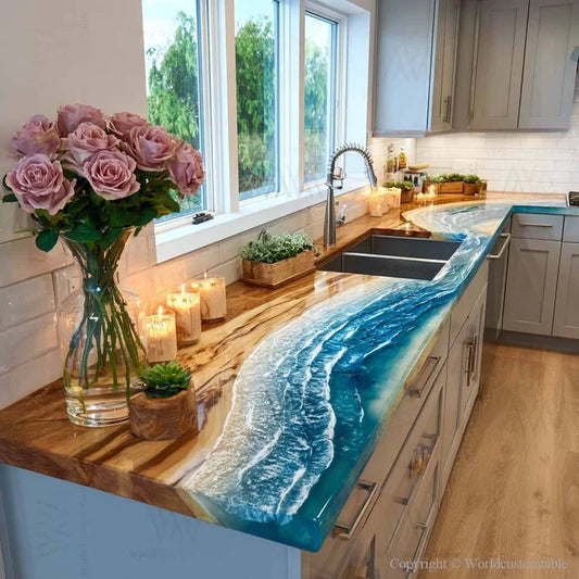 Kitchen Island with Coastal